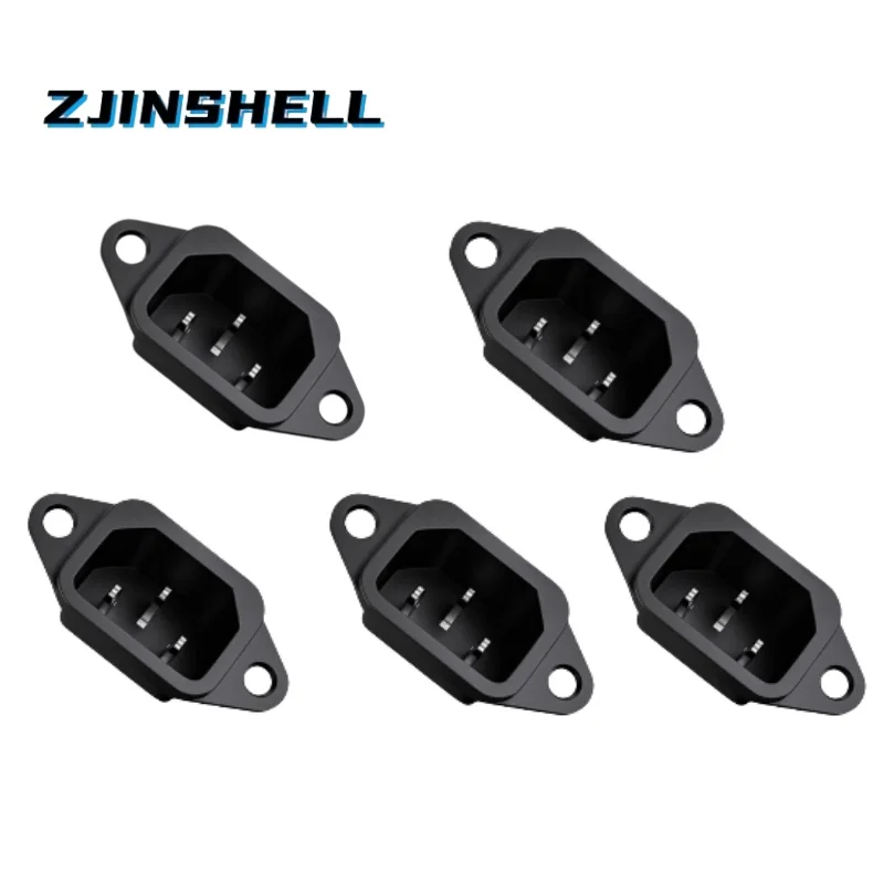 5 Pcs/lot   IEC 320 C14  3Pins  Male Plug Panel Power Inlet Sockets Connectors AC 250V 10A