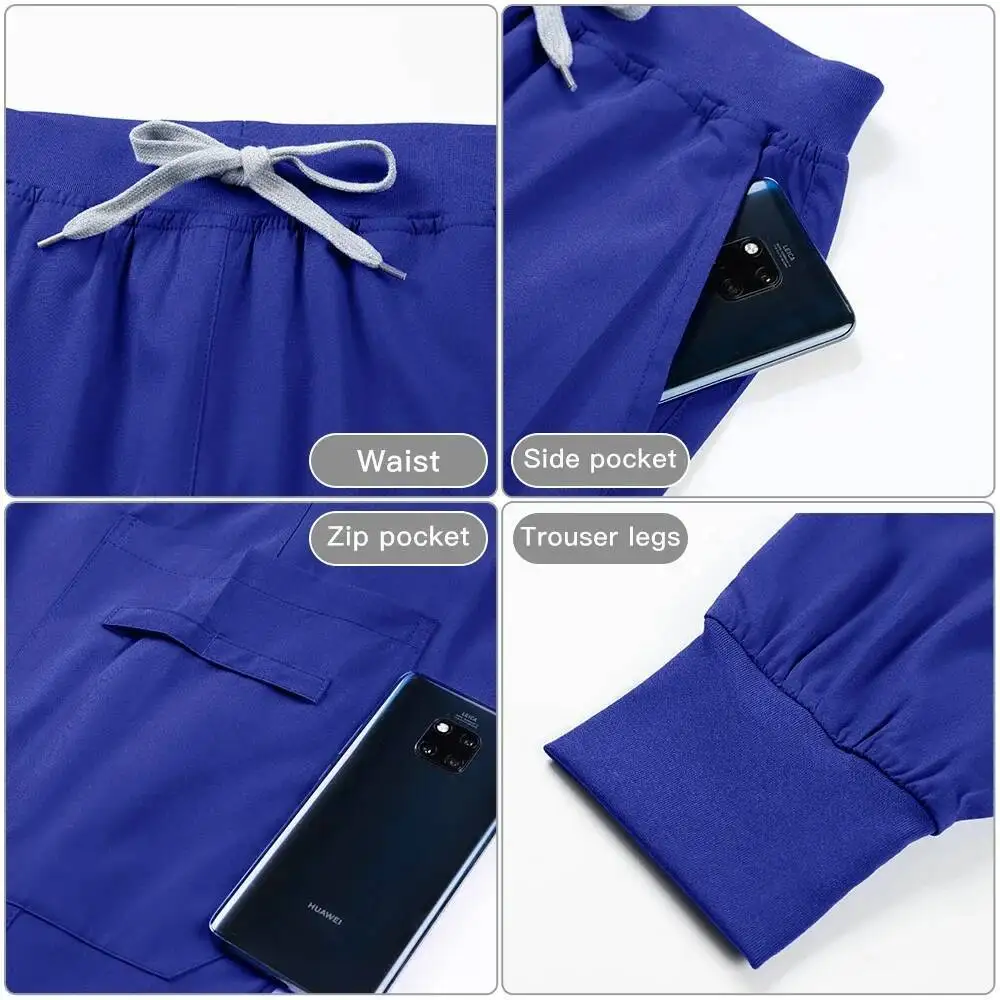 ファッションカラー ストレッチ ユニフォーム スーツセット 看護師 医療スクラブ 快適な病院ユニフォーム 男女兼用 ファーリークリニック スクラブセット