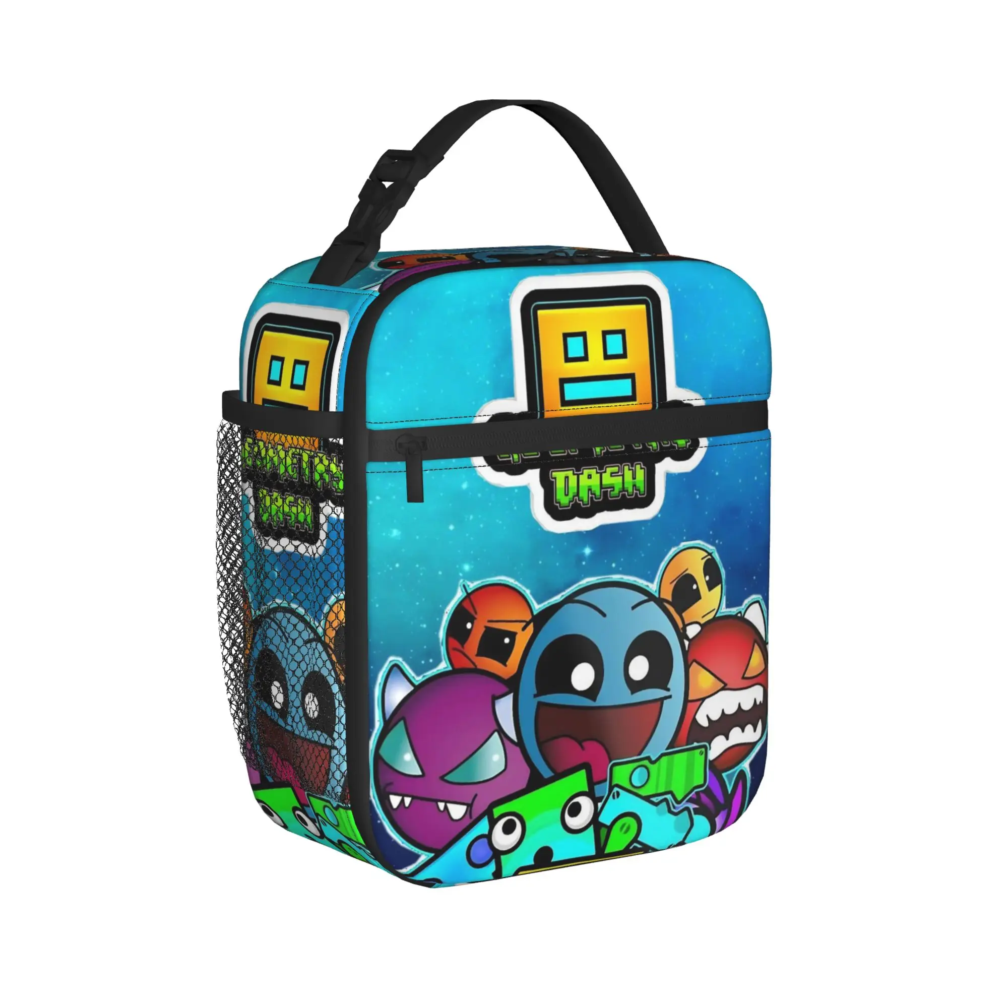 Geometry Dash Games Insulated Lunch Bag for Men Women  Food Bag Portable Thermal Cooler Lunch Box For Work