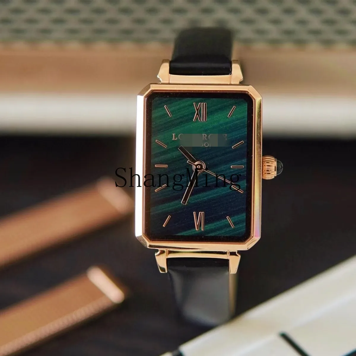 

FG rose small green watch quartz temperament women's light luxury watch waterproof belt