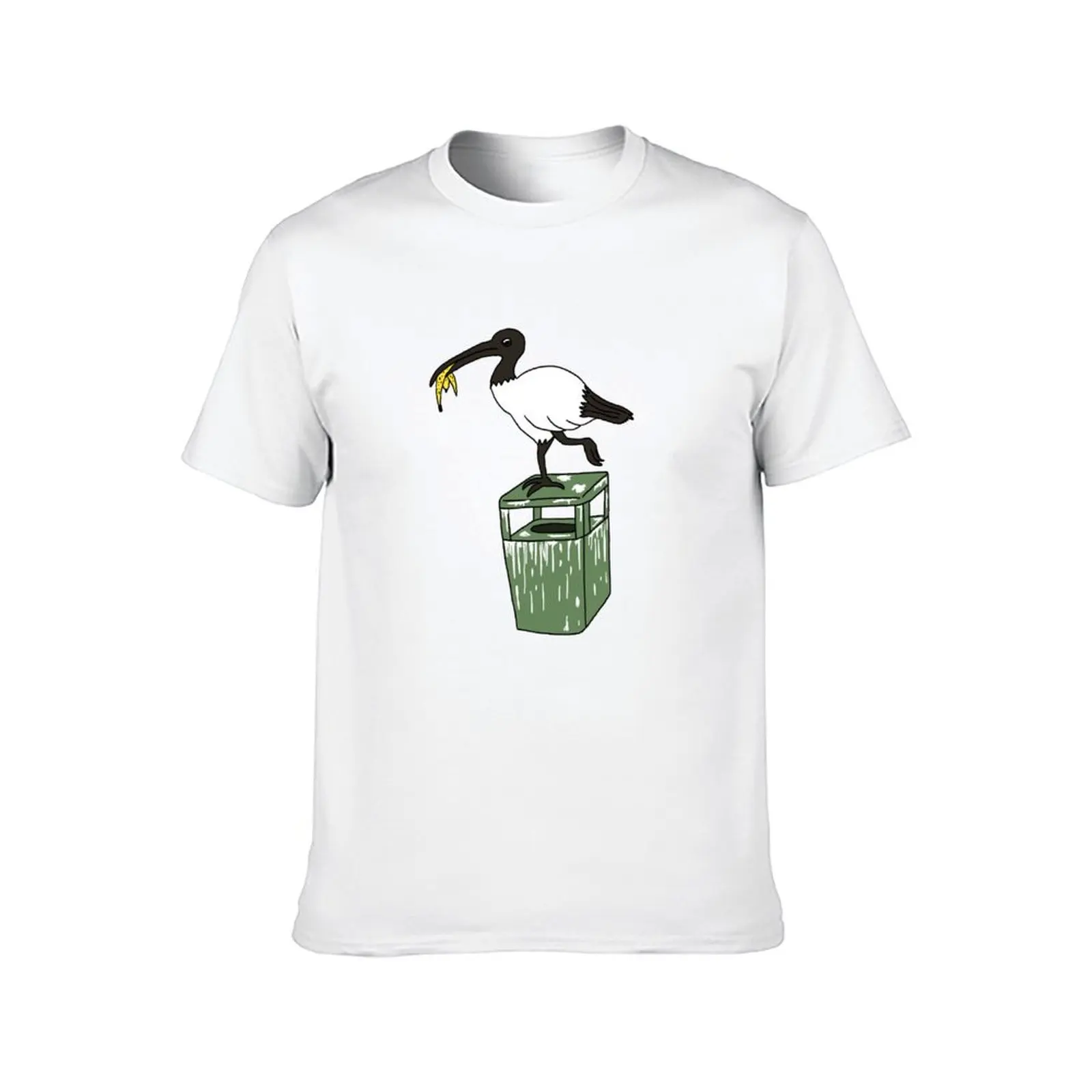 إيبيس أكل الموز قشر على براز مغطاة بن تي شيرت رجل تي شيرت للرجال تي شيرت للرجل القطن لينة تي شيرت