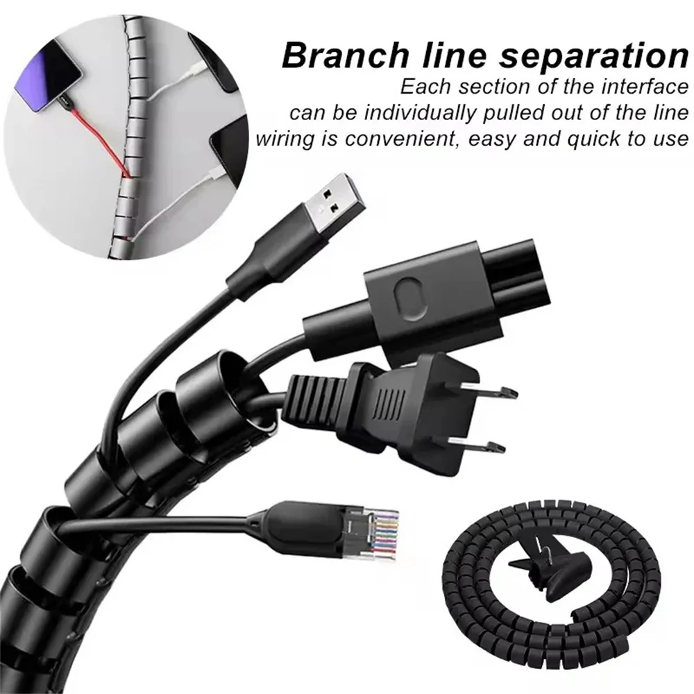 16mm Storage wire protection cover Flexible Spiral Cable Protector wire Organizer Computer Cord Clip Organizer Management Tool view 4