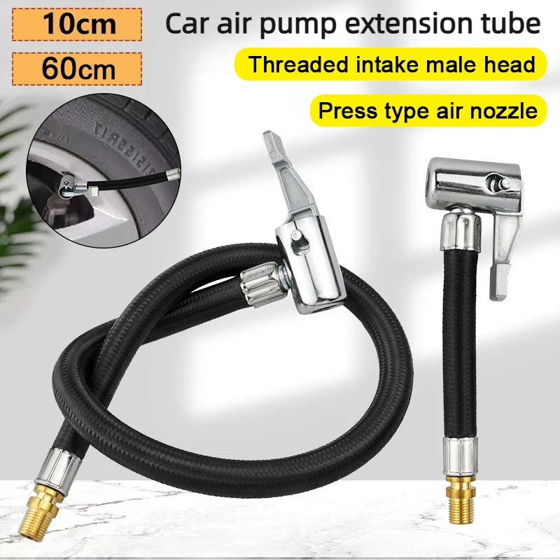 10/60cm Car Bike Motorcycle Inflator Hose Extension Tube Adapter for Tire Repair No Deflation
