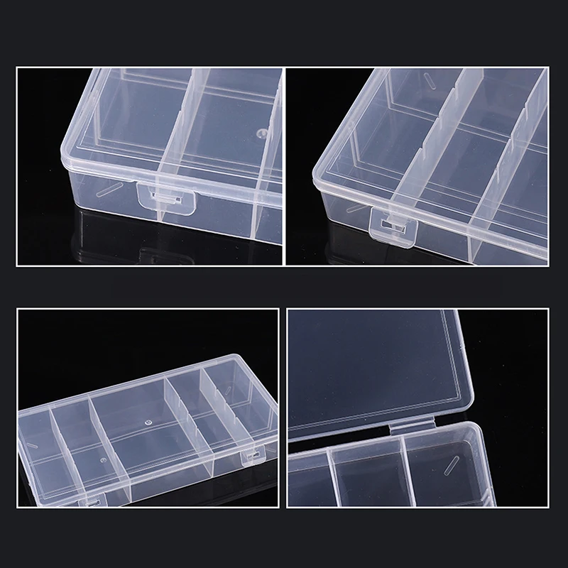 1PCTransparent Storage Box With Cover Rectangle Vertical Eyelash Extension Tool Storage Box Glue Tweezer Holder Makeup Organizer