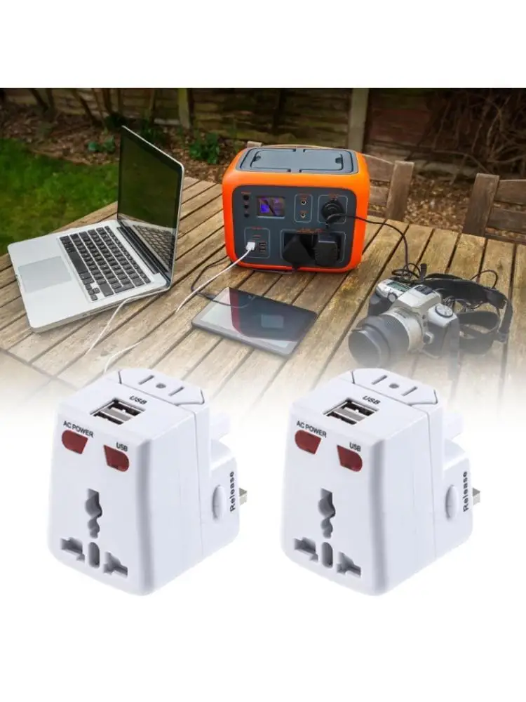 R53C International Power Converters Two USB Chargers UK Standard Socket Travel Essential