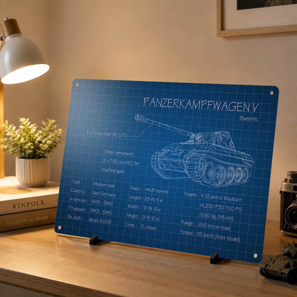 Panzerkampfwagen V Metal Poster Perfect Gift for Fans Lovers Personalized Wall Art Metal Sign for Living Room Decorations House