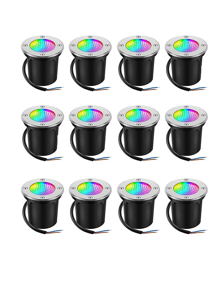 IP67 Waterproof LED RGB 7 Colors Garden Underground Lamps 10W 15W Outdoor Buried Garden Path Spot Recessed Lighting With Remote