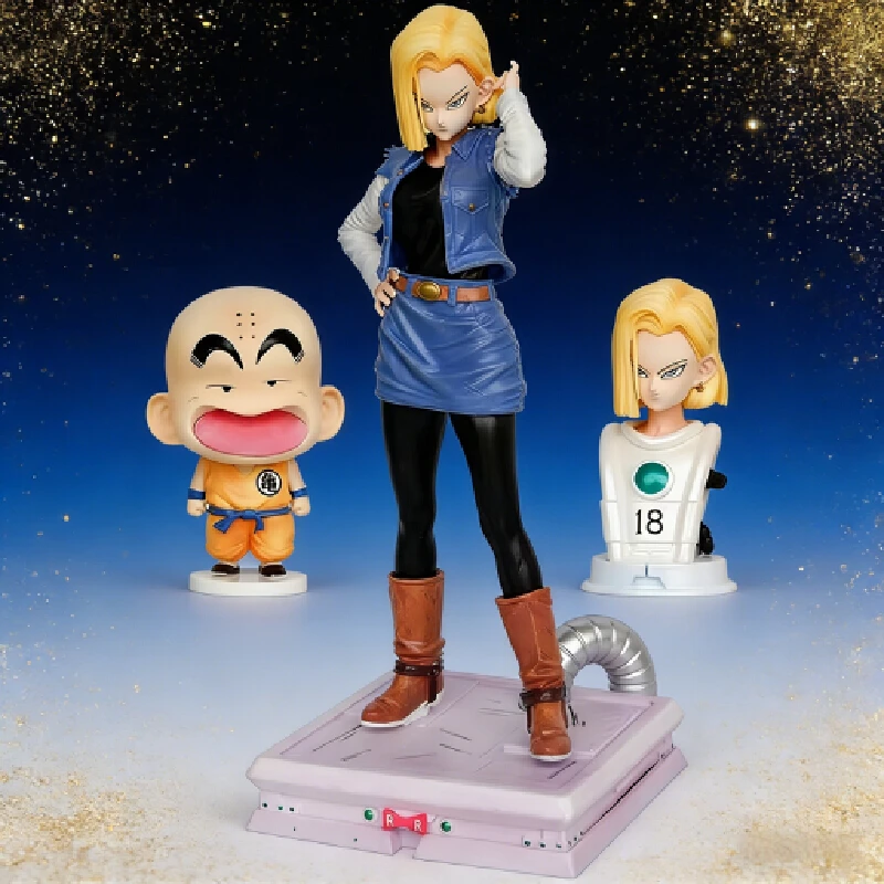 

29cm Dragon Ball Z Android 17 18 Cartoon Character Android 18 Clint Pvc Action Character Collection Model Toy Children Christmas