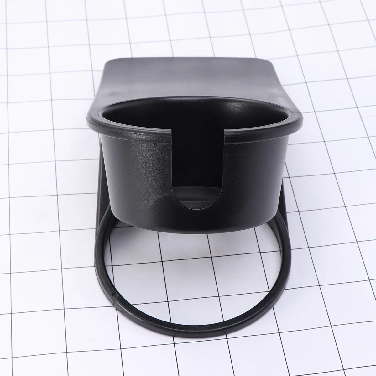 

Water Cup Holder Clip Black Abs Strong Clamp Desk Mount For Coffee Mug Bottle Organizer Stand Usb Cable Slot Table Saucer