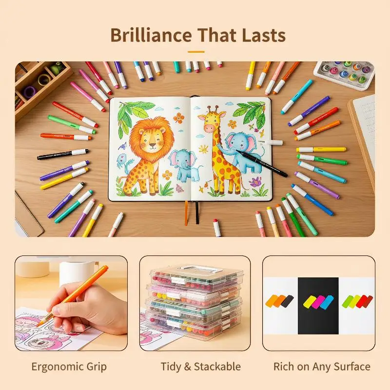 12-60 Colors Large Capacity Acrylic Marker Set Waterproof Permanent Pens for DIY Glass Ceramic Decoration Gifts