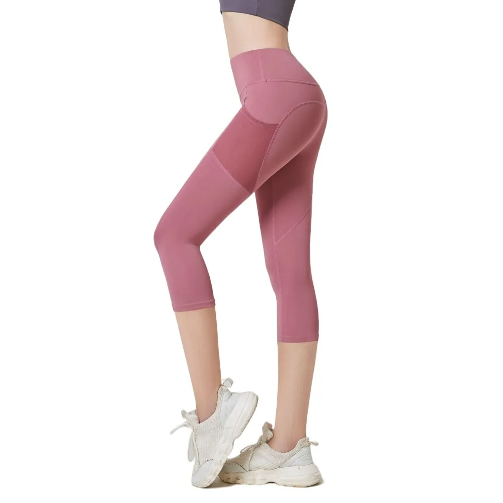 

Ultra Strong Elasticity Calf Length Yoga Cropped Pants Sportswear Quick Dry Fitness Pants Hip Lift Tights Sports Leggings Yoga
