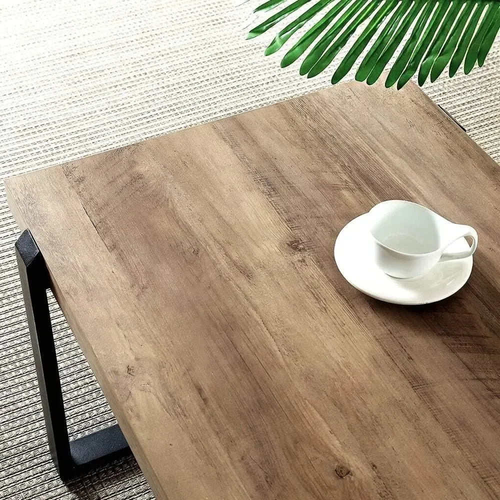 Koffietafel Modern Hout En Metaal Industriële Cocktailtafel Voor Woonkamer 47 Inch Eiken Tafels Center Cofee Café Meubilair