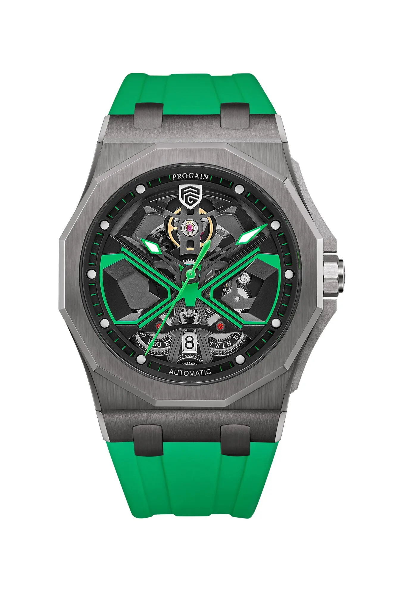 Automatic Mechanical Watch Men's Watch Rubber Strap NH35 Watch 10ATM Waterproof Sapphire Glass Hollow Out Watches