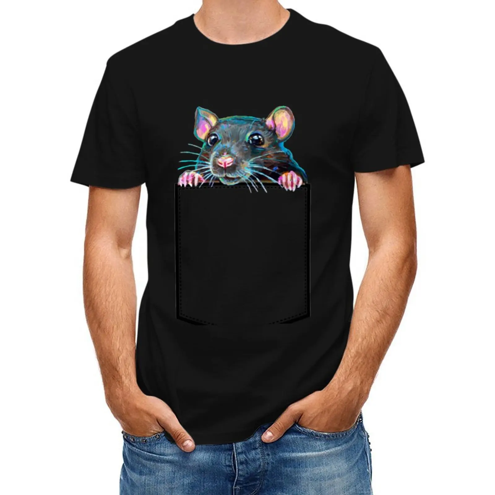 

Adorable Rat in Pocket Classic T-Shirt hippie clothes T-shirts man mens designer clothes