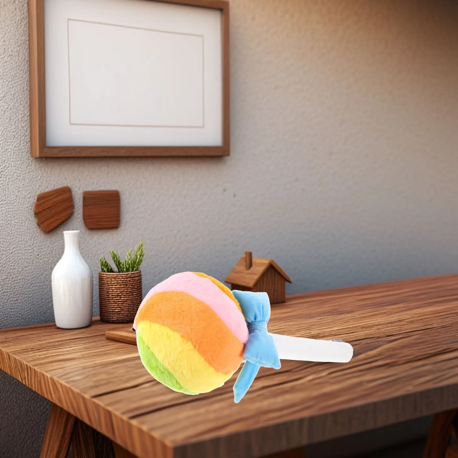 

Rainbow Lollipop Cushion with Bowknot Ball Design Soft Decorative Pillow for Kids Room Photography Prop Living Bedroom Sofa