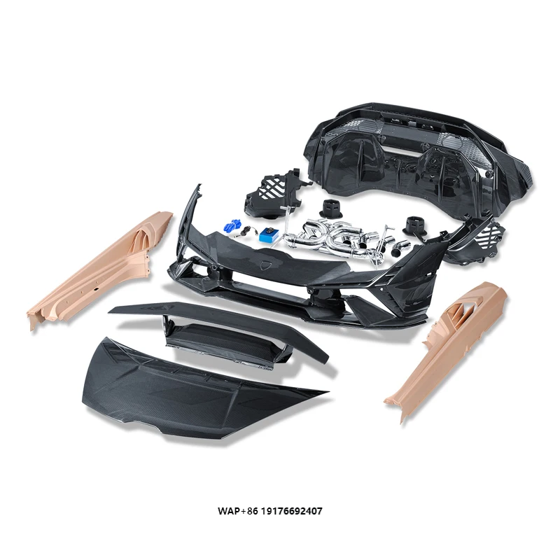 Tecnica Style Dry Carbon Fiber Body Kit Front Bumper Hood Side Skirt Rear Spoiler Wing for Huracan LP580 610 Bodykit