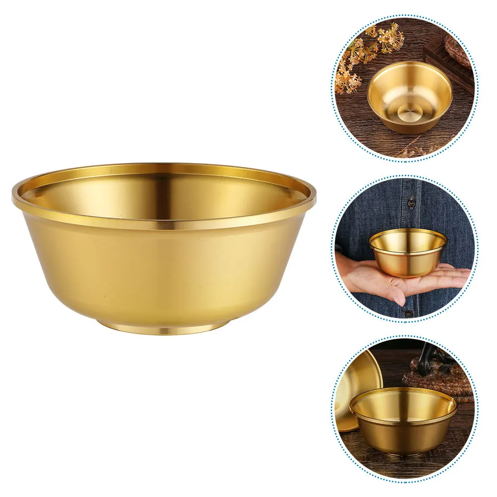 

Brass Decorative Offering Bowl Metal Buddhism Cup Multi-Purpose Worship Cup for Temple Home Desktop Tea Zen Room Accessory