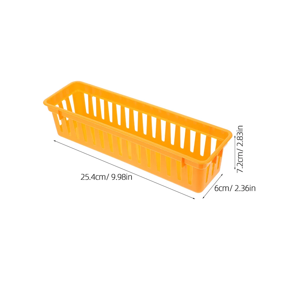 12pcs Colorful Plastic Pencil Organizer Basket For Kids Classroom Stationery Storage Table Bin Multifunctional Desktop Tray