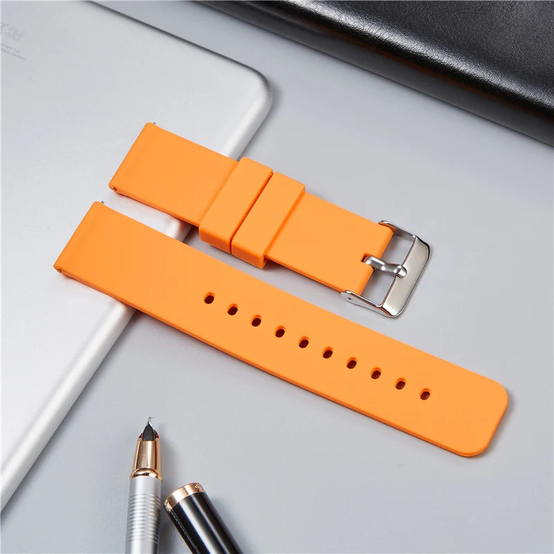 12 مللي متر 14 مللي متر 16 مللي متر 18 مللي متر 20 مللي متر 22 مللي متر سيليكون الفرقة حزام الإفراج السريع حزام الساعات سوار لسامسونج النشطة 2 Huami هواوي ساعة ذكية