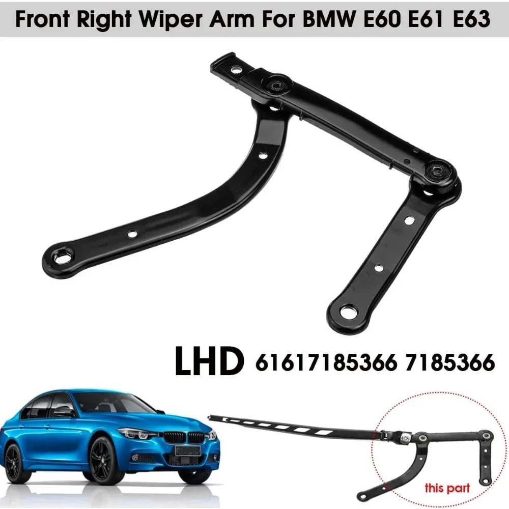 Car Wiper Arm Black Front Right Passenger Side For BMW E60 E61 E63 E64 61617185366 Car Accessories