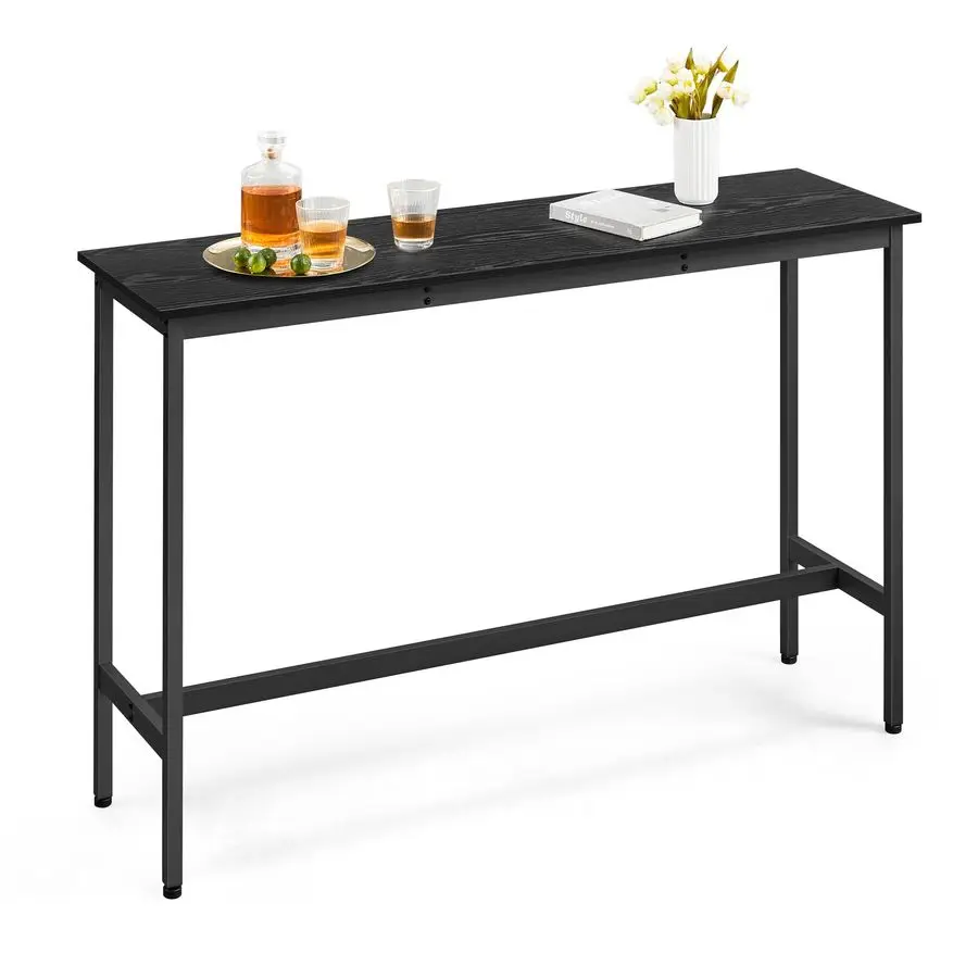 

Bar Table, Narrow Long Kitchen Dining Table, Sturdy Metal Frame, Industrial, 15.7 x 55.1 x 35.4 Inches, Ebony Black and Ink Bla