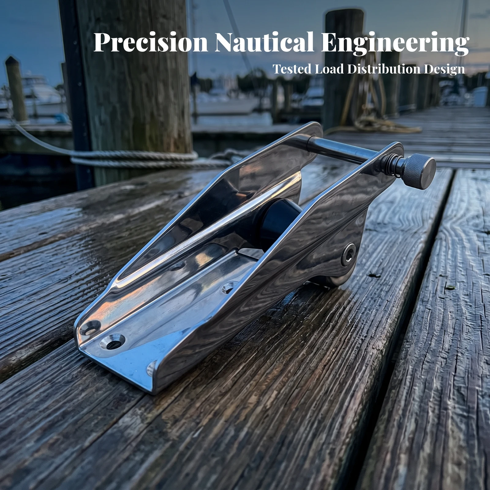 Stainless Steel Anchor Bracket Hinged Anchor Bracket with Roller Hardware Polished Sturdy for Boat Owners, Boats, Yachts