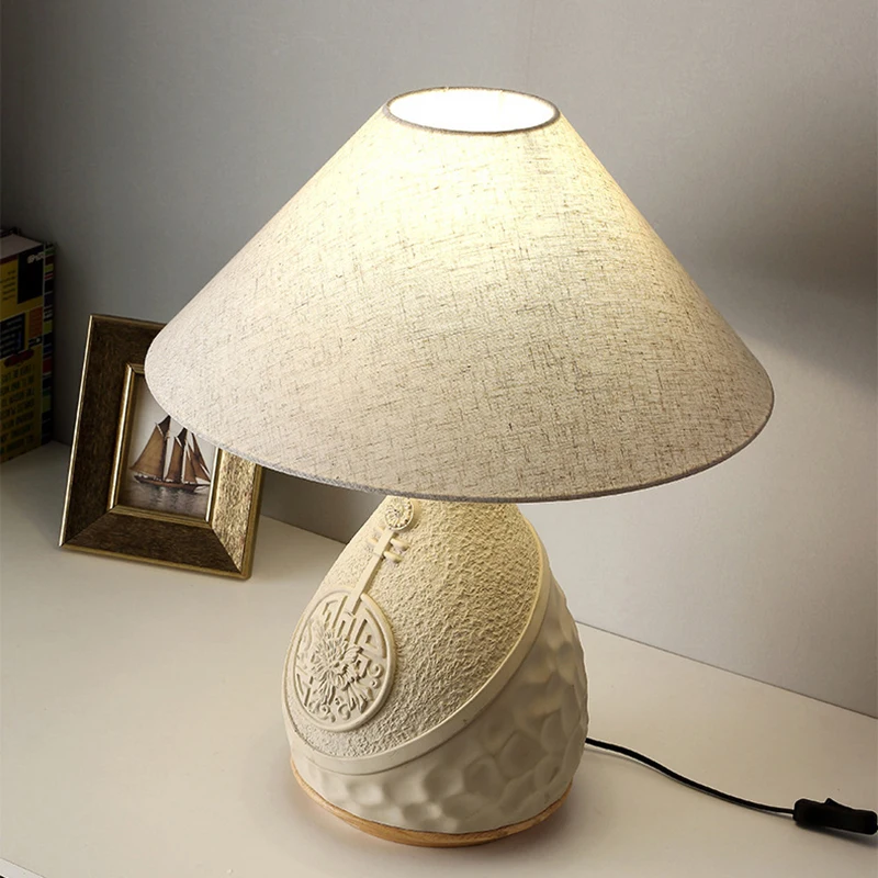 Colth Lampshade Ceramic Bottle Base Tabla Light E27 Bulb EU AU US Plug Art Deco New Style Desk Lamp