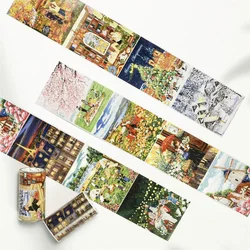 Vintage Slow Time View Washi PET Tape Planner DIY Card Making Scrapbooking Plan Decorative Sticker