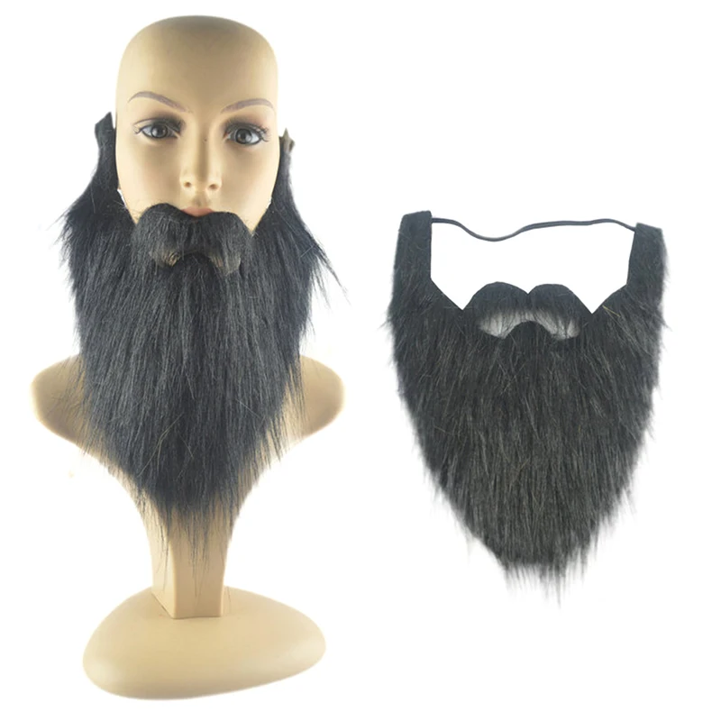 DIY Fancy Dress Fake Beard Long Fluff Beards Cosplay Costume Props Simulated Beard Handmade Mustache Halloween Party Supplies