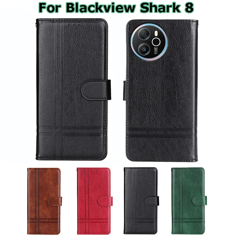 чехол на Blackview Shark 8 Case Original Leather Capa Wallet Coque Flip Capa Phone Cover For Fundas Blackview Shark 8 Etui 6.78\