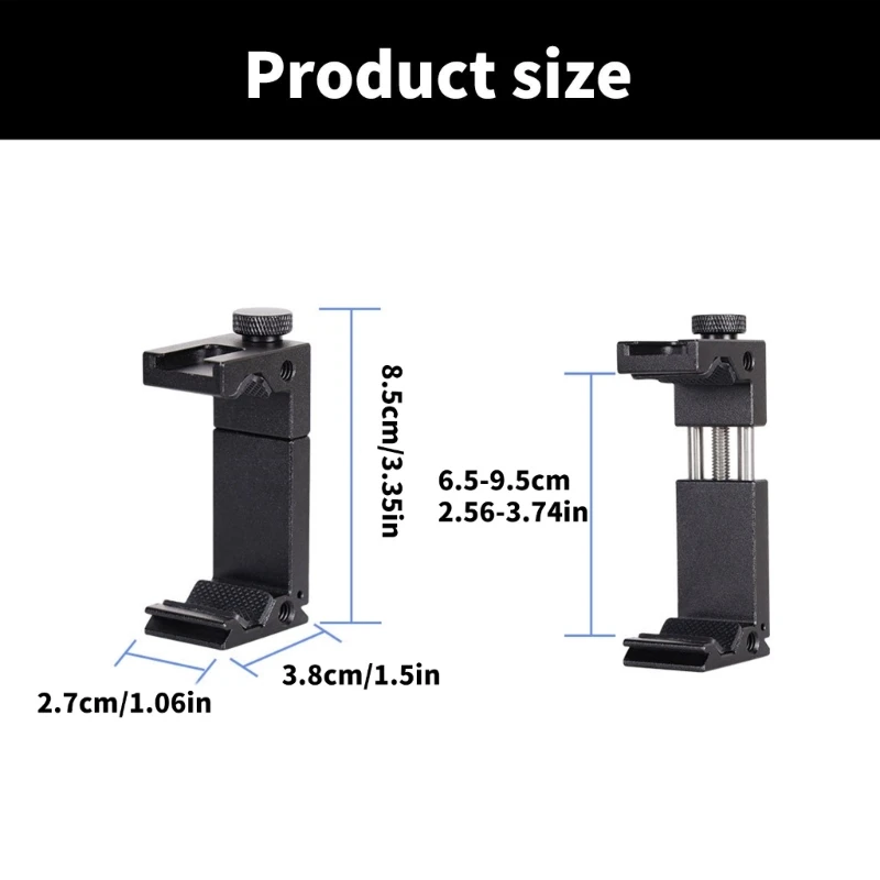 Крепление на штатив для телефона, металлический адаптер для штатива с портом Arca для горячей обуви и отверстиями под винты 1/4