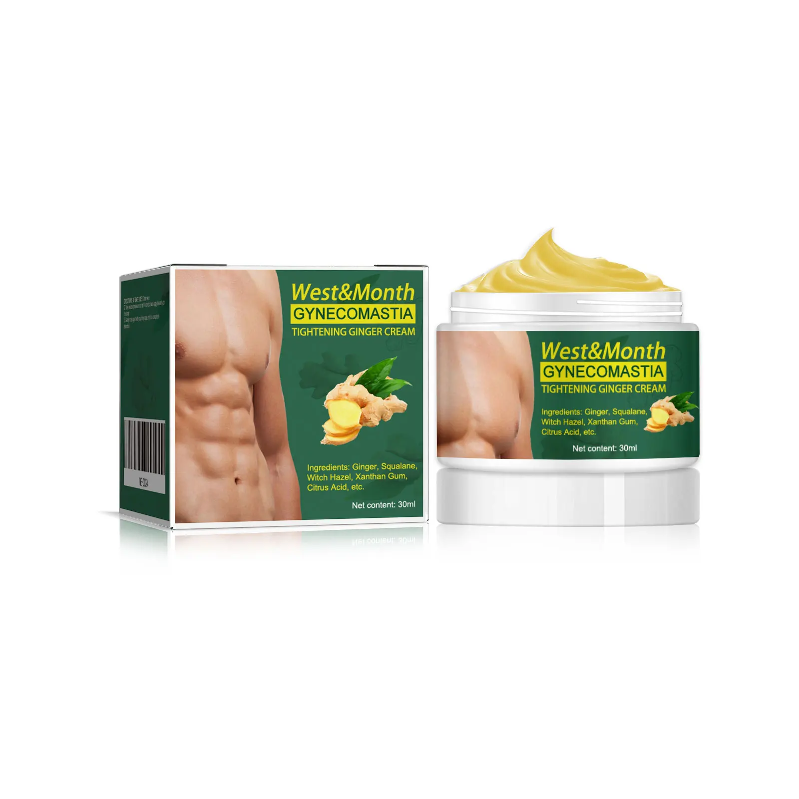 Gynecomastia Tightening Ginger Cream Weight Loss Cream Abdominal Muscle Fat Reduction Cream Fat Burning Cream For Men Women 30ml