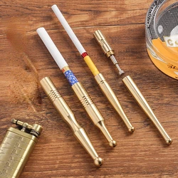 Pure Copper Coarse Medium and Fine Three-use Cigarette Holder Retro Recycling Trolley Filter Cigarette Holder Cigarette Filters