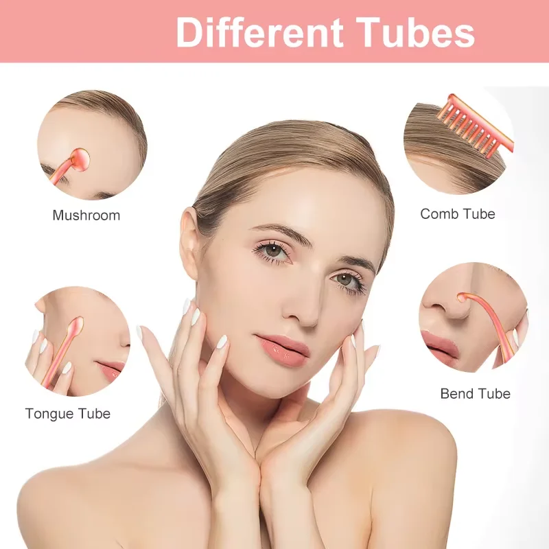 آلة الوجه العالمية عالية التردد أنبوب استبدال القطب الزجاجي لعلاج الوجه والشعر وإزالة بقع حب الشباب والعناية بالبشرة