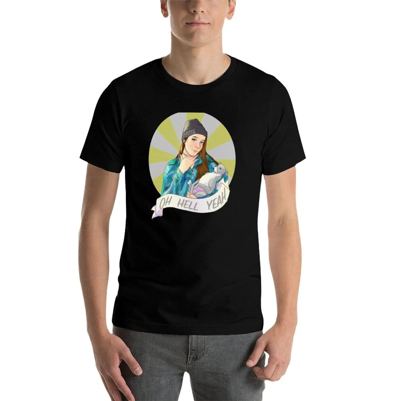 

Jenna Marbles Oh Hell yeah Madonna and Child Design T-Shirt mens graphic t shirts t shirts for man slim fit T-Shirt