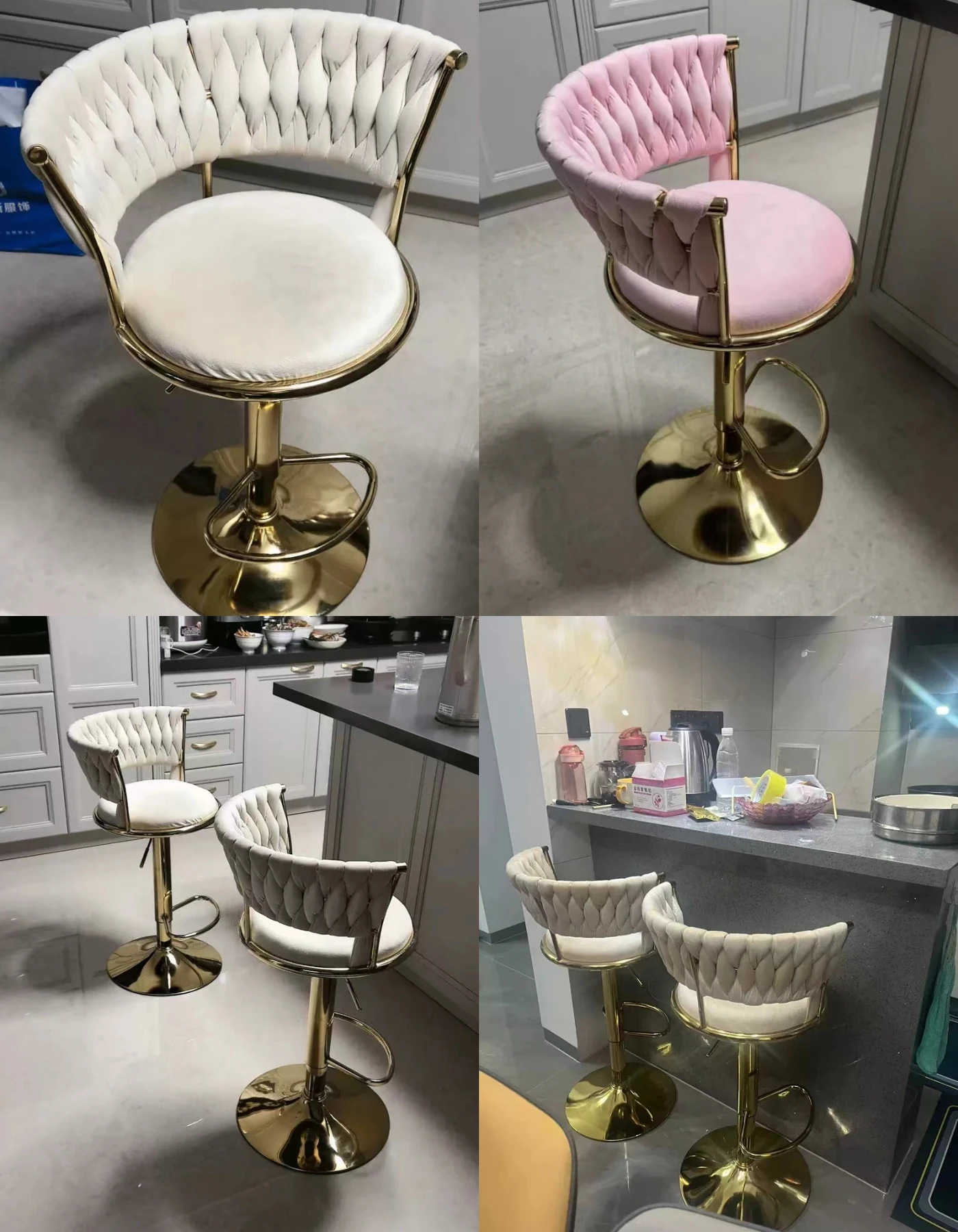 European Lifting And Rotating Home Bar Chair Height Adjustable Ergonomic Chair Luxury Bar Chair High Breakfast Stool Furniture