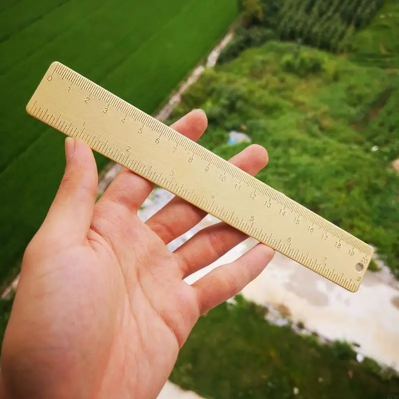 

37ME 20cm Brass Ruler Drawing Gift Metal Ruler Stationery Measuring Tool for Students