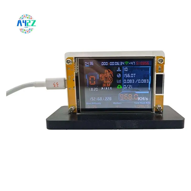 

A42Z-2.8-Inch Display Nerdminer V2 Nmminer 960KH/S Solo Crypto Mining Machine Home Use BTC Bitcoin Lottery Miner With Stand