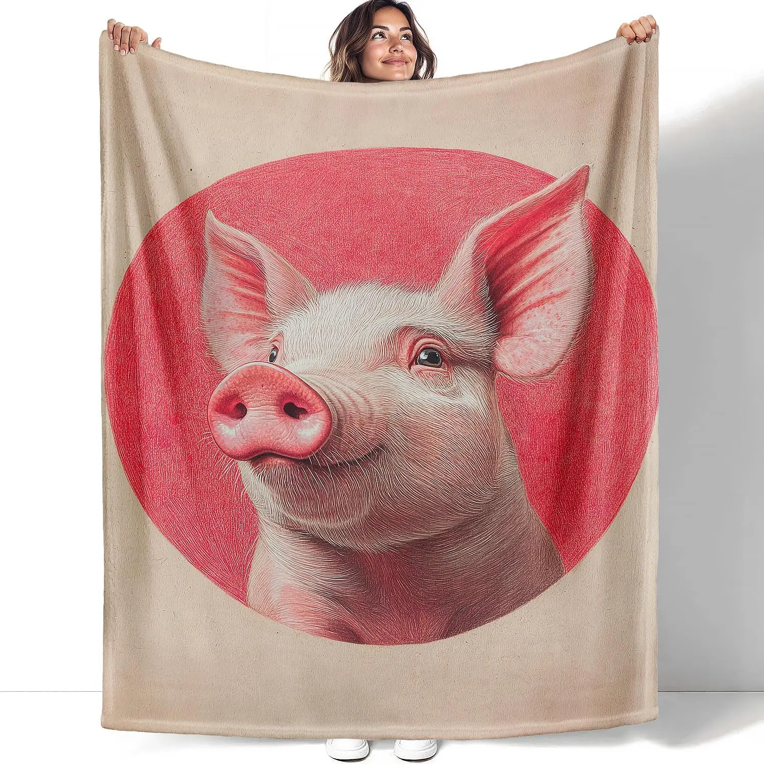 

Одеяло «Розовая свинья», подарки для любителей животных для взрослых и детей — ультрамягкое плюшевое одеяло для кровати, дивана, кемпинга — 50 x 60 дюймов