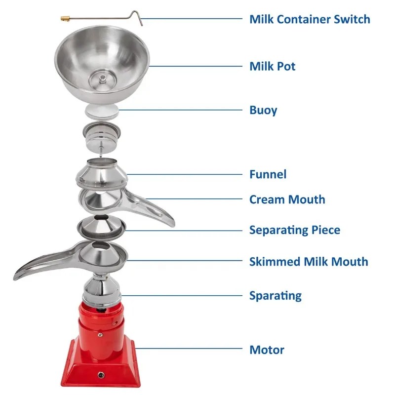 5L Bowl Capacity Stainless Steel Electric Milk Cream Separator Home Commercial Dairy Milk Processing Equipment