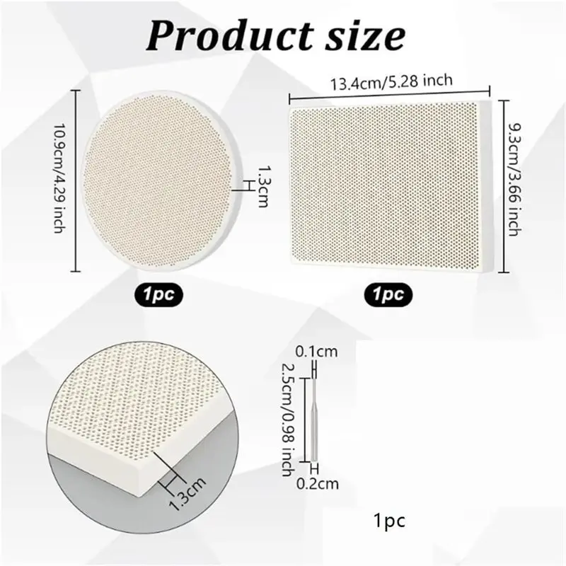 مجموعة ألواح لحام على شكل قرص العسل لعام 2025 (2 قطعة) مع الفولاذ المقاوم للصدأ لصنع المجوهرات-شكل مستطيل ومستدير #6