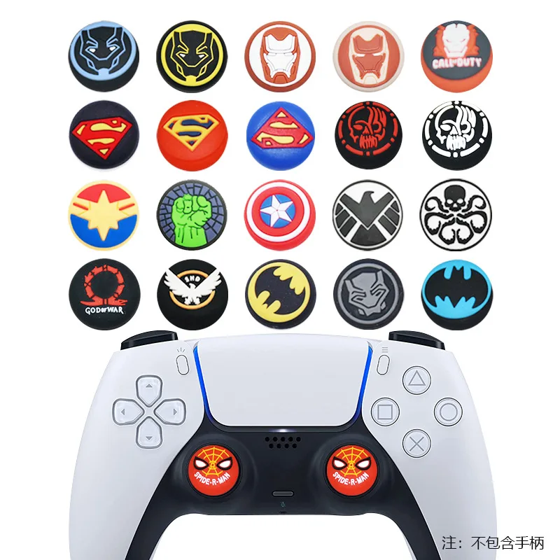 Anime Deadpools Series Thumb Grip Cap Cover for Playstation PS5 PS4 Xbox Cartoon Spidermans Game Joystick Thumbstick Controller