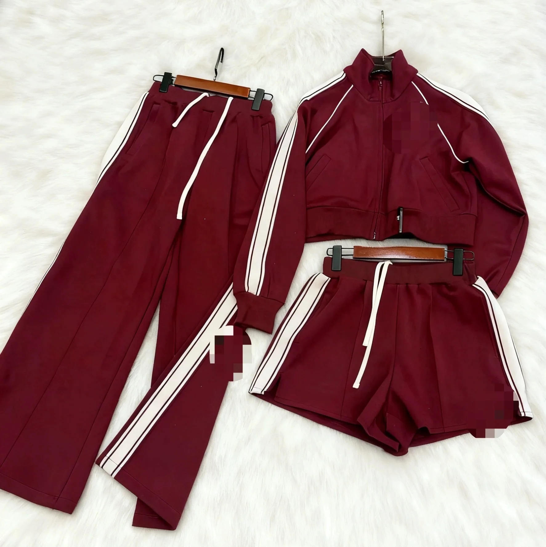 

Ретро-куртка с воротником-стойкой на молнии, спортивная, повседневная, с длинными брюками, женская, осенняя, модная, для поездок на работу, свободного кроя