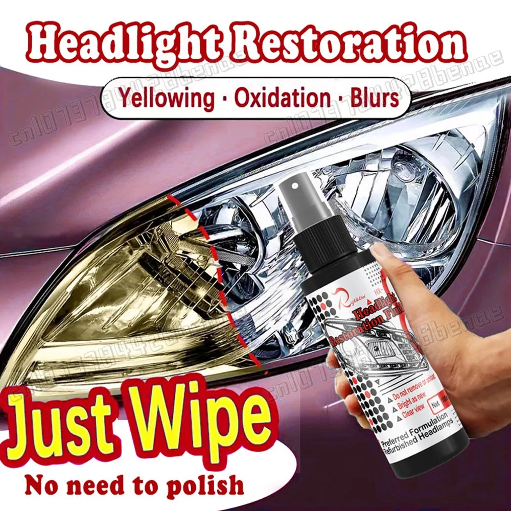 100ml Car Headlight Restoration Polishing Spray Scratch Remover Clean Auto Detailing Refurbishing Liquid for Jaguar BMW Peugeot