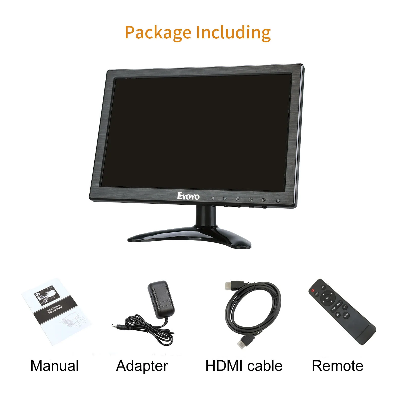 Eyoyo EM10G 1920x1200 16:10 IPS شاشة 10 "HDMI شاشة LCD مع BNC VGA AV إخراج ل CCTV DVD الكمبيوتر المحمول DVR المدمج في مكبرات الصوت