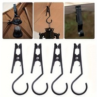 4Pcs Portable Outdoor Canopy Clip - Multifunctional Hook Rack for Camping, Travel Hanging Clothes, Etc