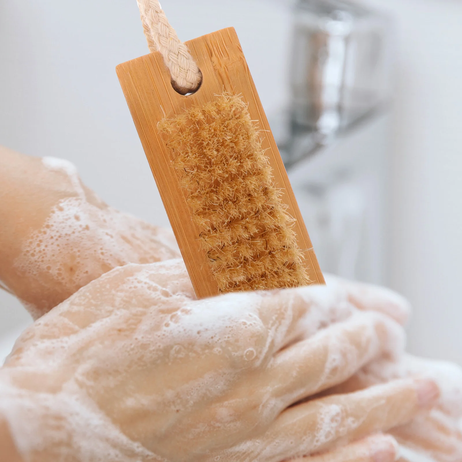 

2 Pcs Nail Cleaning Brush Soft Bristles Stiff Bamboo Small Scrub Portable Tools Manicure Accessories Hand Care Gifts