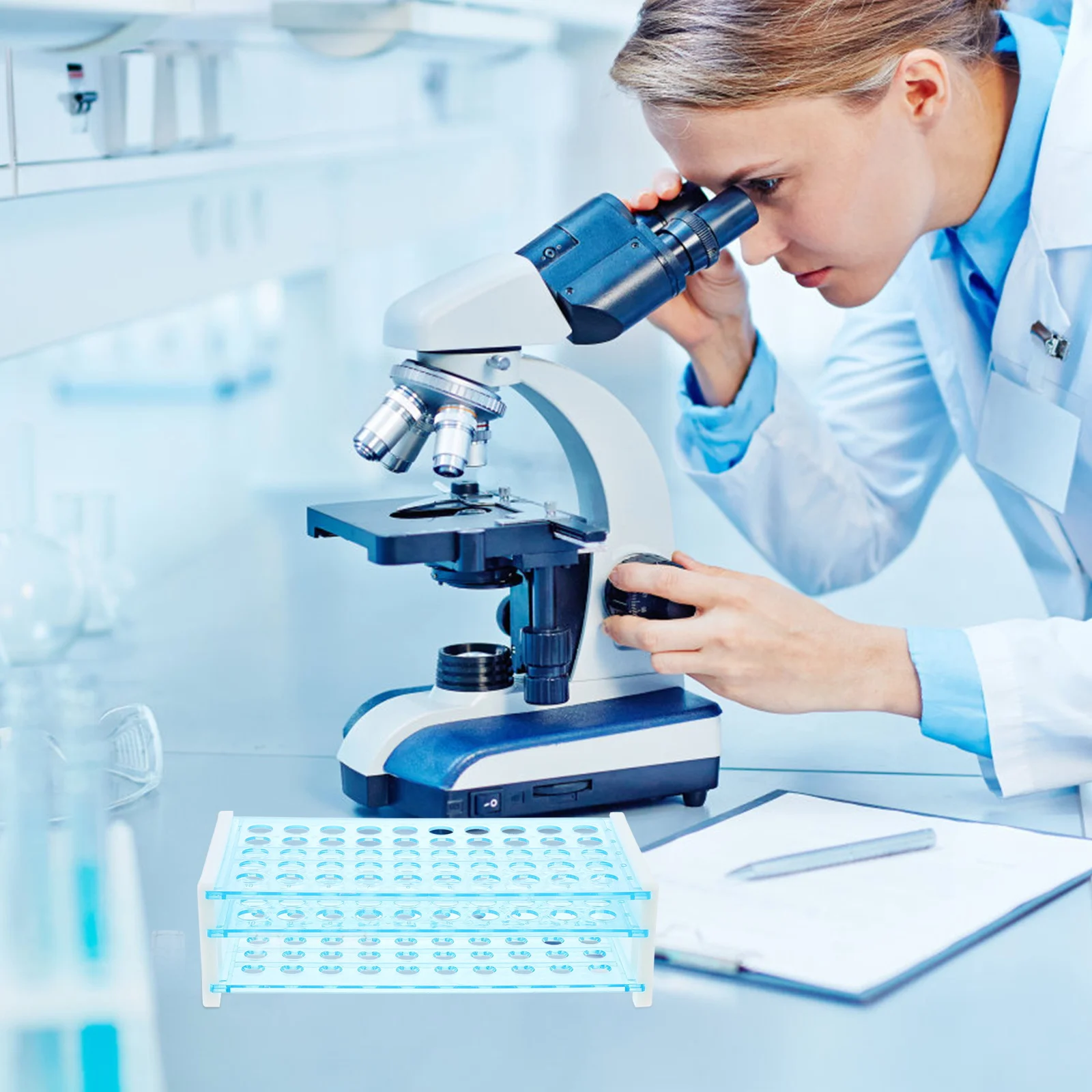 

Test Tube Rack Detachable Plastic Laboratory Stand For Tubes Holder Storage Shelf Teaching Lab Equipment