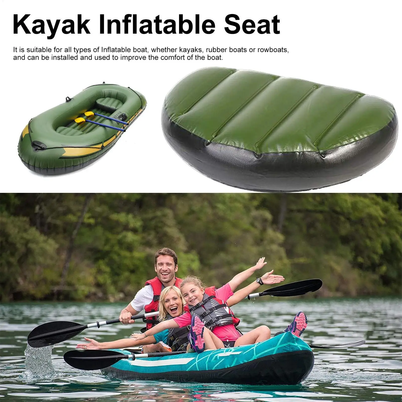 

﻿ Портативная надувная подушка для сиденья из ПВХ, прочная подушка для сиденья из ПВХ для кемпинга, каноэ, лодки, рыбалки