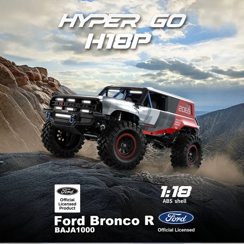 MJX RC Car 1：18 Scale H18P Ford Bronco Baja 1000 Brushless Off Road Climbing Crawler Model Outdoor Racing For Adult Hobby